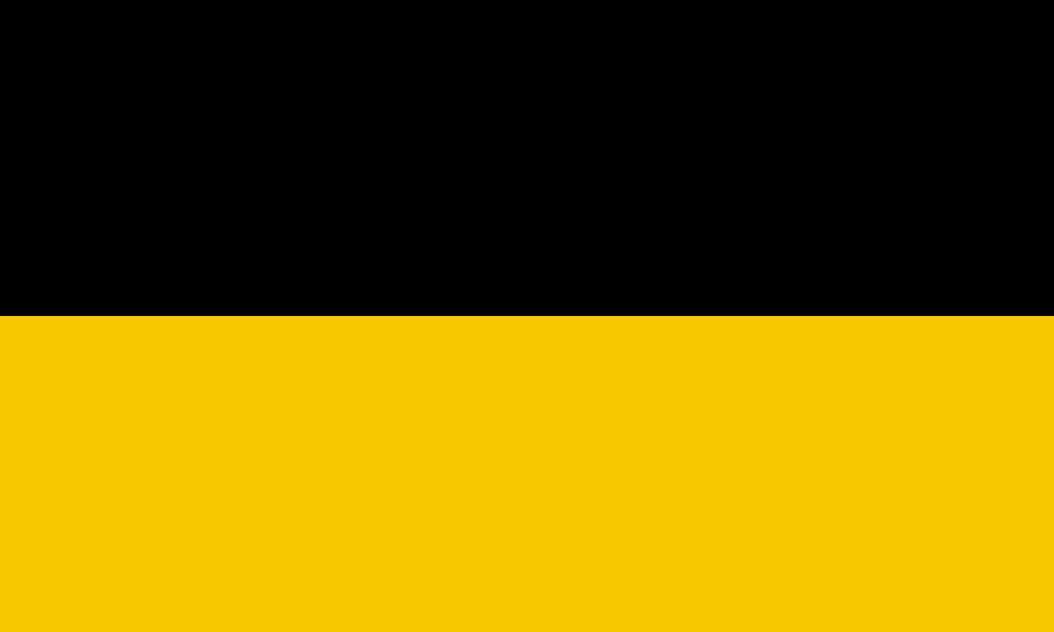 Fahne Baden-Württemberg Landesflagge Schwarz/Gelb: Schwarz bildet die obere und Goldgelb die untere Hälfte