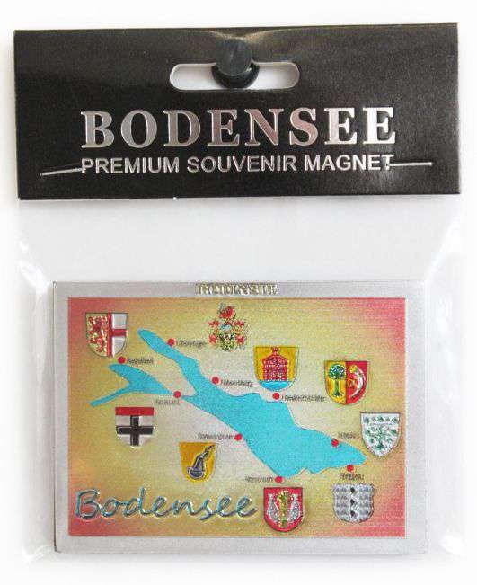 CG-0041050 MAGNET BODENSEE , SILBER GEPR�GT UND GLITZERND, 7,5X5,5CM