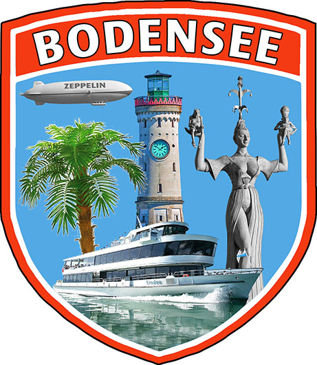 HU-931-066 AUFKLEBER BODENSEE COLLAGE ROT