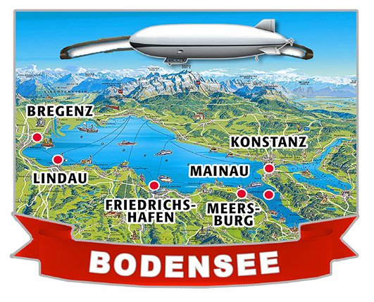 HU-MGK4131 Bodensee Karte beweglich Zeppelin