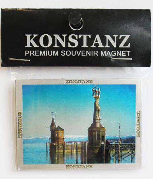 CG-0040730 MAGNET KONSTANZ , SILBER GEPR�GT UND GLITZERND, 7,5X5,5CM