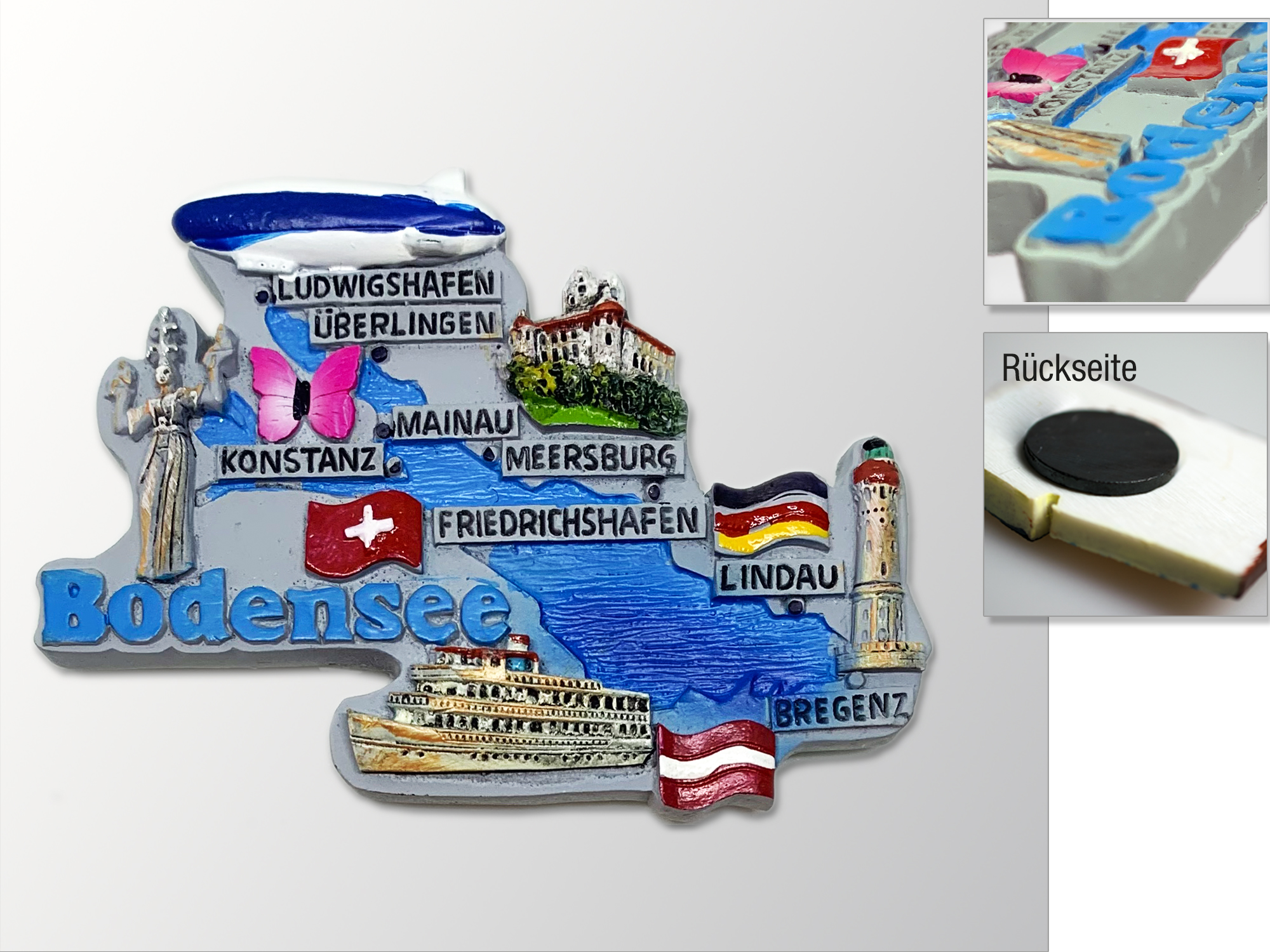 NT-1475 POLYRESINMAGNET BODENSEE SILHOUETTE