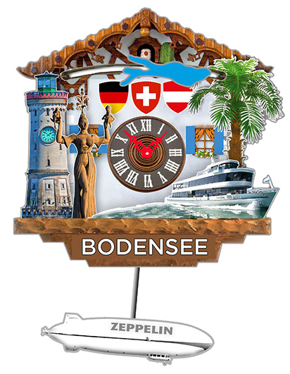 HU-MGK4133 Bodensee Kuckucksuhr Pendel Zeppelin